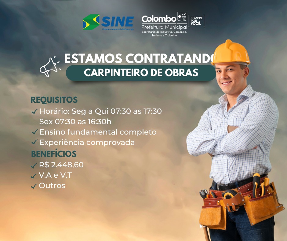 Hospital Geral De Colombo Oferece Novas Vagas Para Profissionais Da Construção Whatsapp Image 2023 06 28 At 13.16.22 2 Hospital Geral De Colombo Oferece Novas Vagas Para Profissionais Da Construção