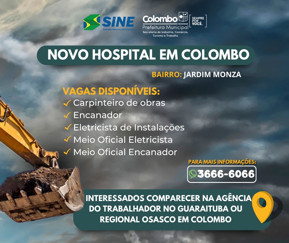 Hospital Geral De Colombo Oferece Novas Vagas Para Profissionais Da Construção Whatsapp Image 2023 06 28 At 13.16.22 Hospital Geral De Colombo Oferece Novas Vagas Para Profissionais Da Construção