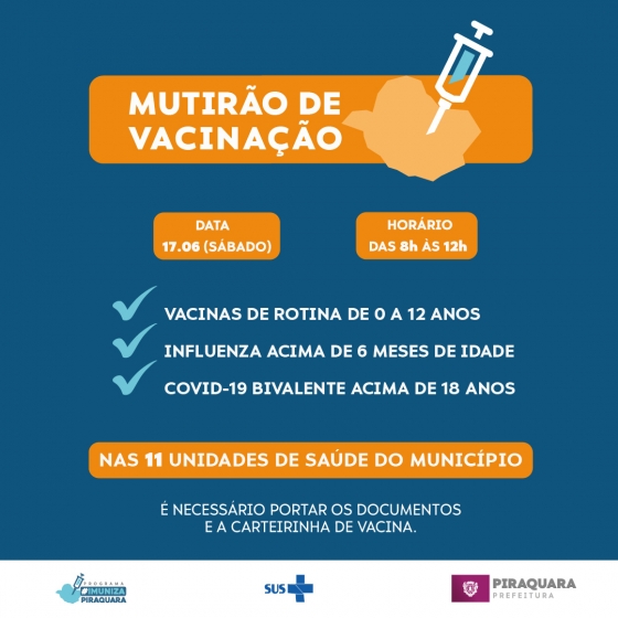 Prefeitura De Piraquara Promove Mutirão Para Atualização Da Caderneta No Sábado Geral 20230615103107 Prefeitura De Piraquara Promove Mutirão Para Atualização Da Caderneta No Sábado
