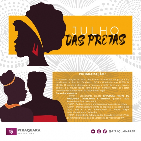 Piraquara Celebra A 1ª Edição Do Julho Das Pretas Com O Apoio Da Prefeitura Evento-Julho-Das-Pretas-Piraquara