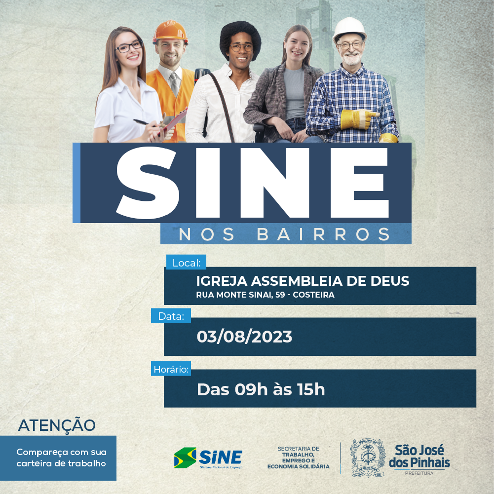 Costeirapost Sine Nos Bairros Levará Vagas De Emprego À Comunidade Da Costeira Nesta Quinta-Feira (3)