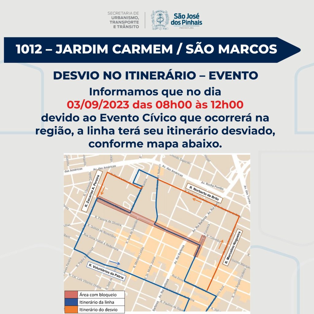 Desfile Cívico-Militar: Saiba Sobre Os Desvios Nos Itinerários Dos Transportes Coletivos No Domingo (3) Em São José Dos Pinhais A566C6B8 49Ff 49C4 B3Eb 7C43B099409B 1024X1024 1 Desfile Cívico-Militar: Saiba Sobre Os Desvios Nos Itinerários Dos Transportes Coletivos No Domingo (3) Em São José Dos Pinhais