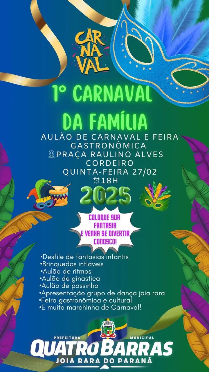 Quatro Barras prepara o 1º Carnaval da Família