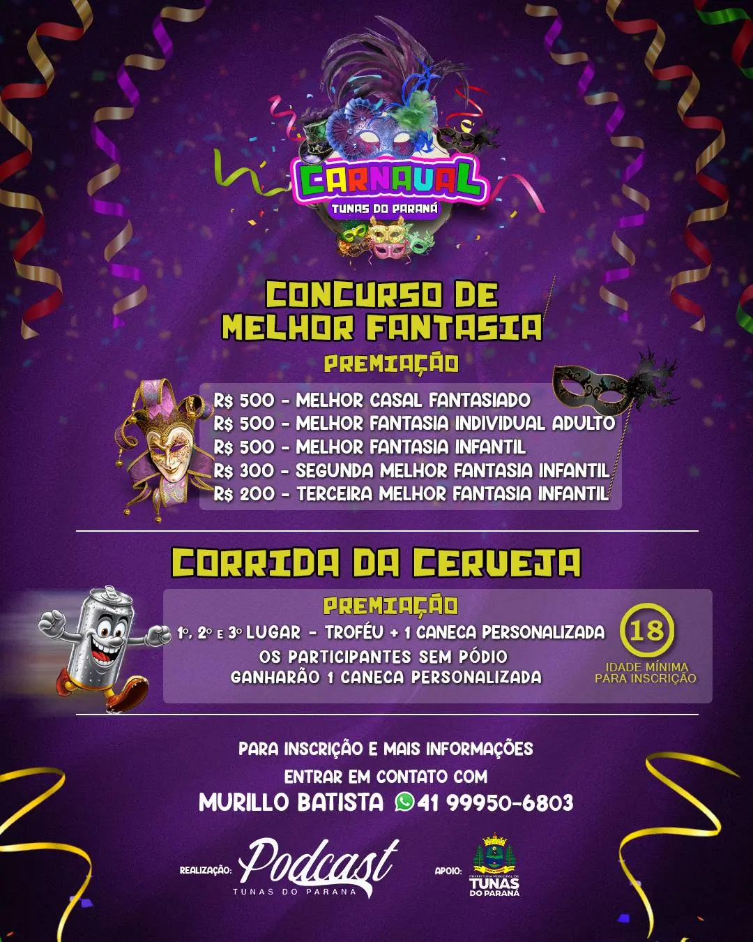 1º Carnaval de Tunas deve entrar no calendário oficial de eventos municipais, afirma prefeito