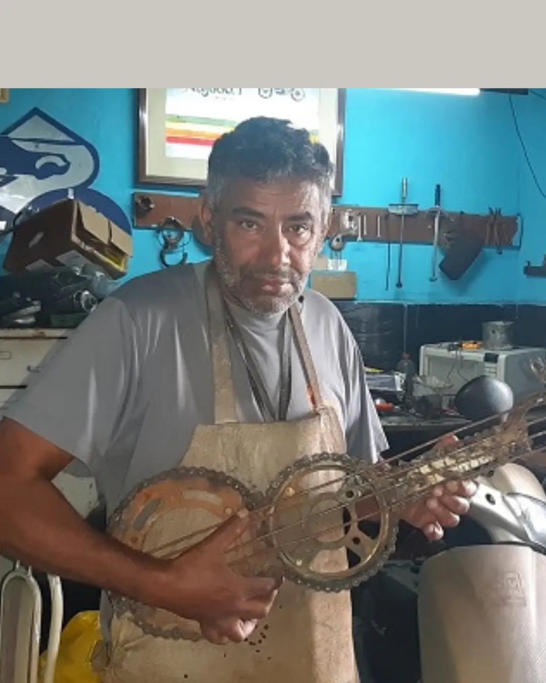 Nas mãos de João, até ferro vira violão: ele vai levar arte em exposição para alunos de Campina 