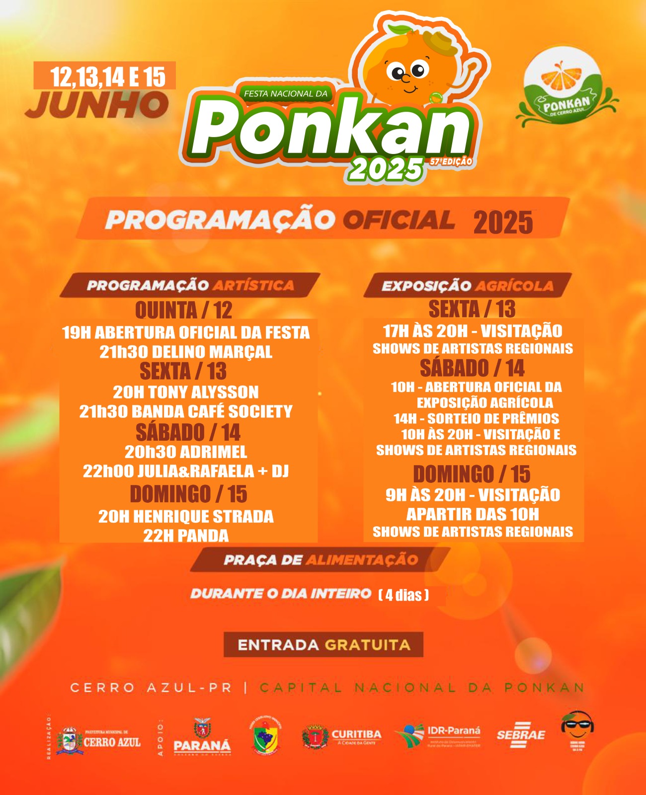 Cerro Azul Celebra 57ª Festa Nacional Da Ponkan Com Shows, Cultura E Destaque Para A Citricultura Cerro Azul Celebra 57ª Festa Nacional Da Ponkan Com Shows, Cultura E Destaque Para A Citricultura