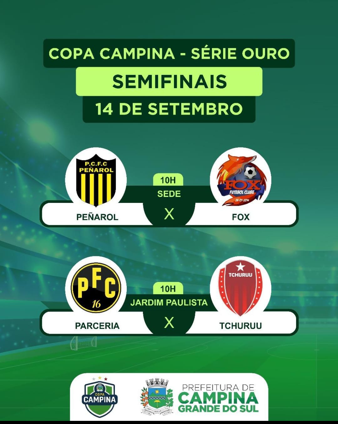 Campina Grande do Sul terá as semifinais da Copa Campina – Série Ouro