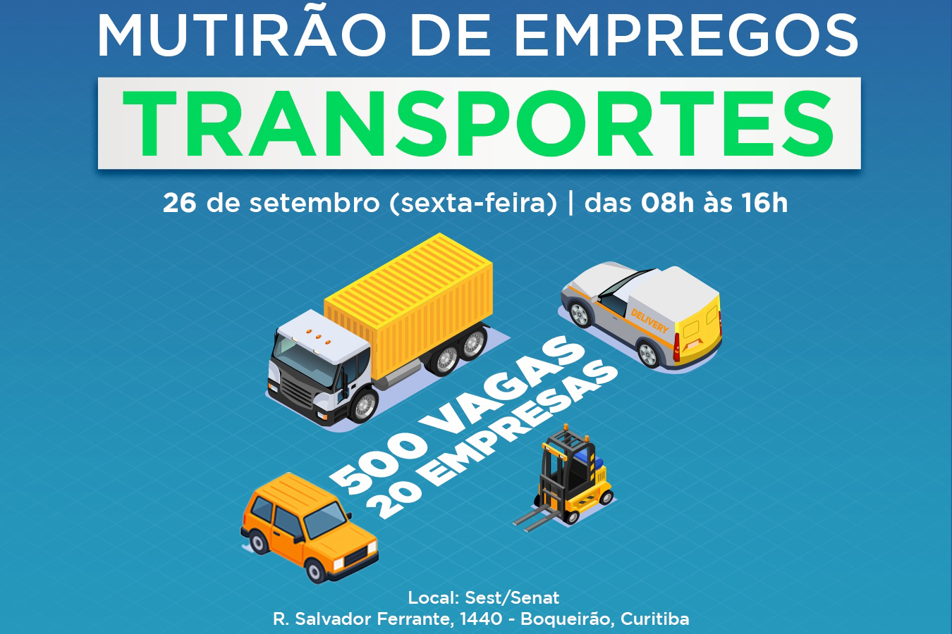 Feira em Curitiba oferece mais de 500 vagas no setor de transportes nesta sexta-feira