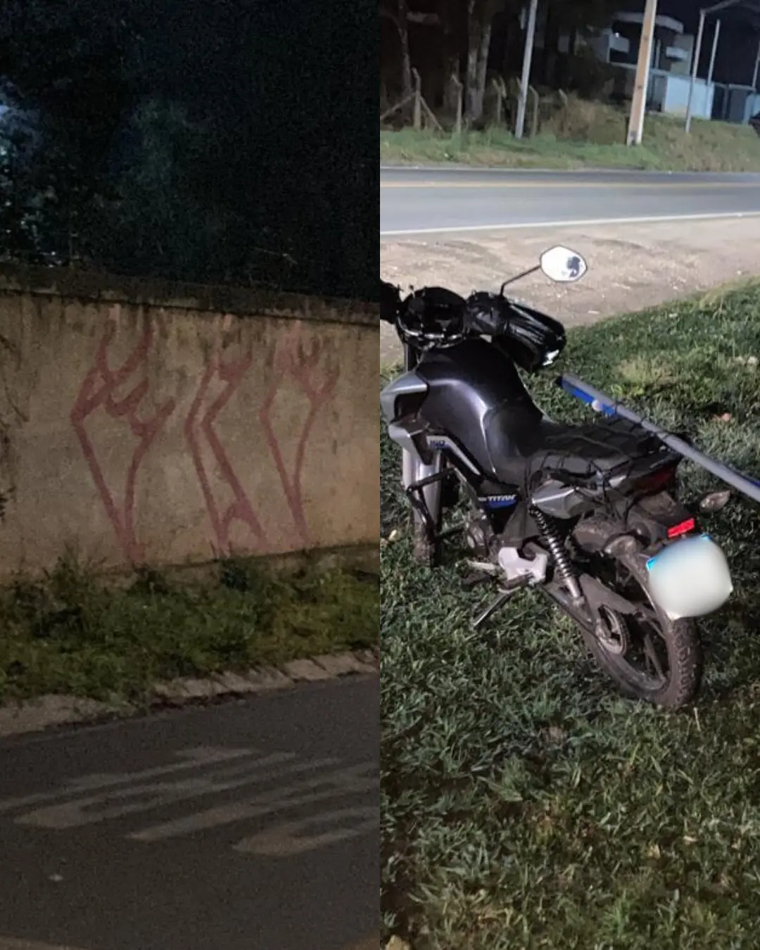 Pichadores fogem e abandonam moto após disparos de morador em Campina Grande do Sul