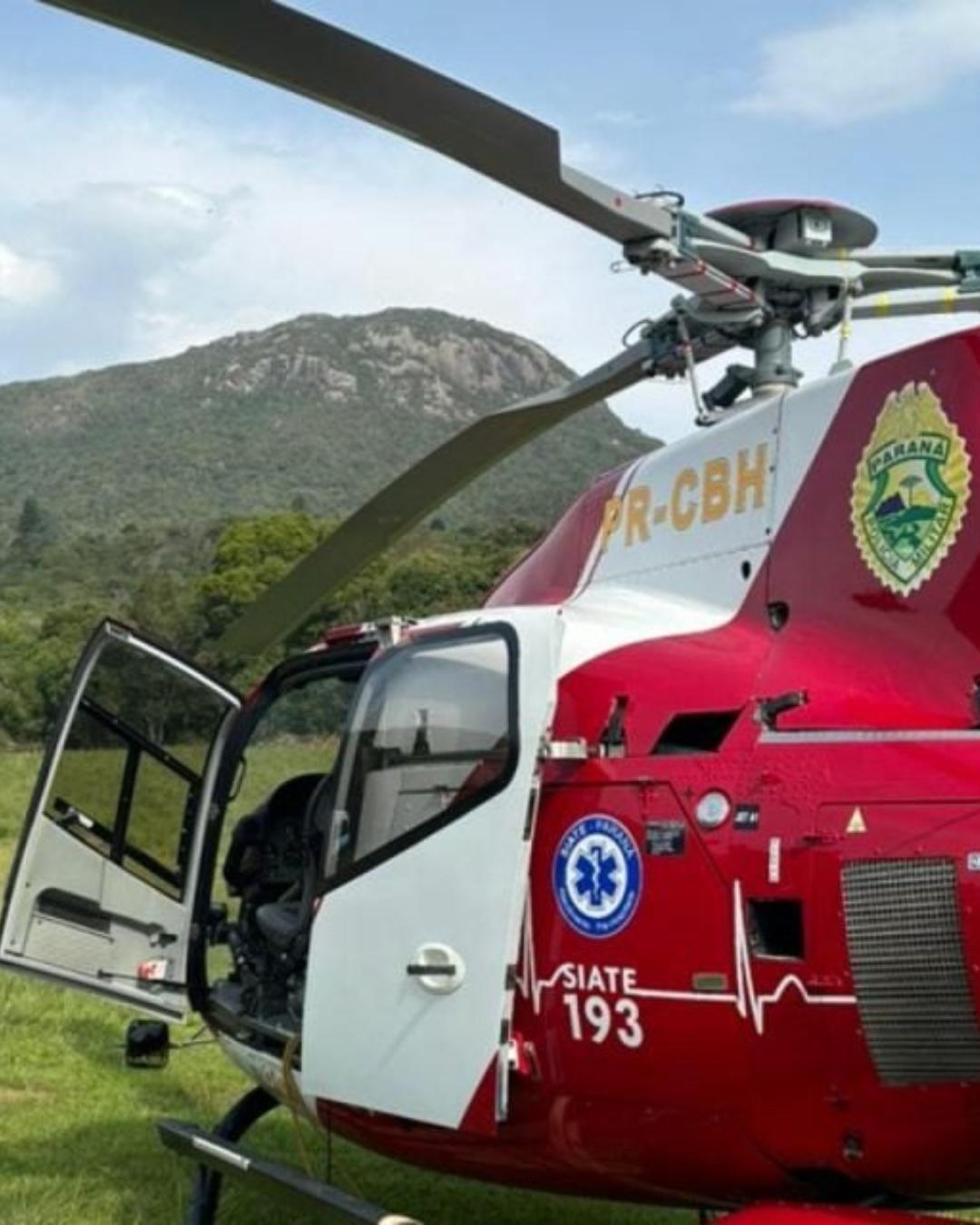 Esportista sofre grave acidente de parapente no Morro do Anhangava e é resgatado por helicóptero