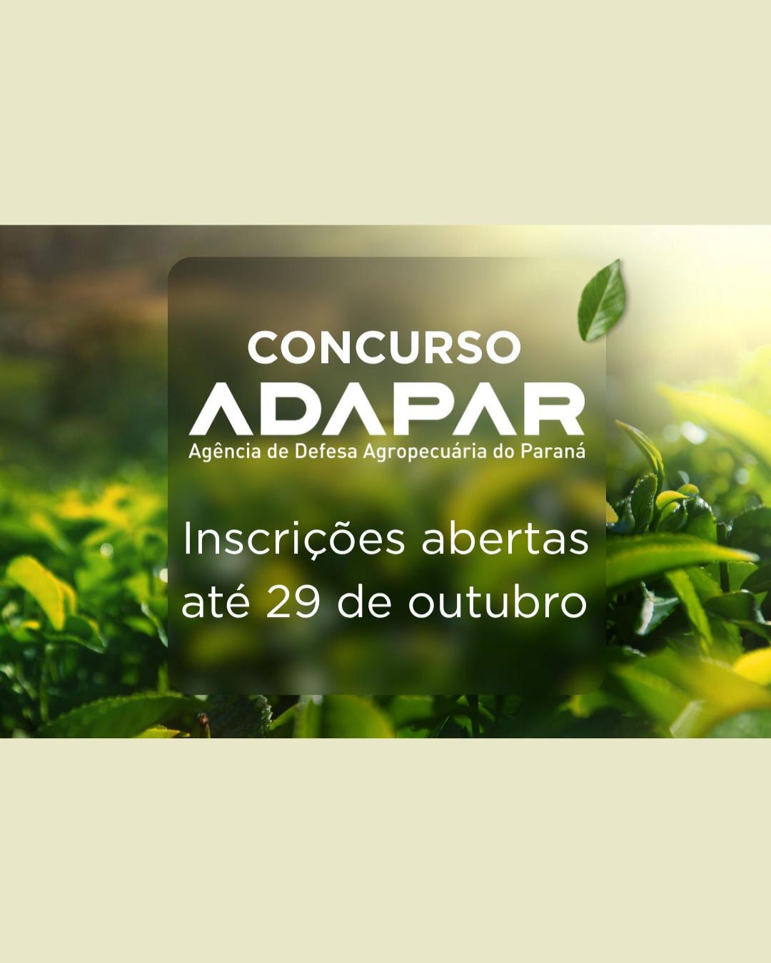 Último dia para inscrições no concurso público da Adapar com 57 vagas e salários de até R$ 8,4 mil