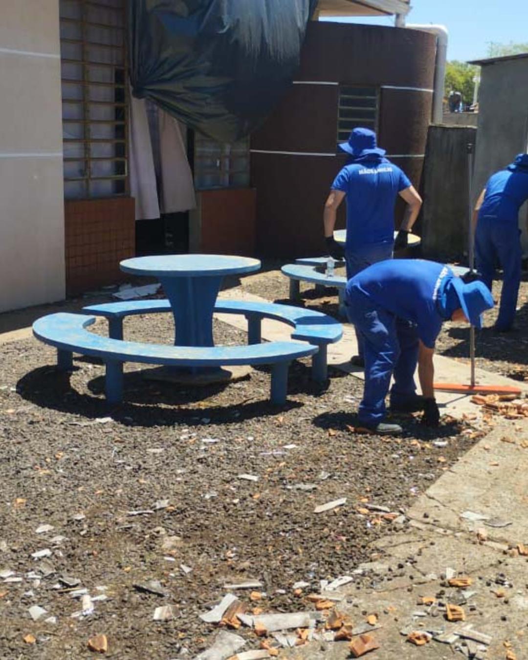 Detentos ajudam na reconstrução de escolas e Apae após tornado em Rio Bonito do Iguaçu