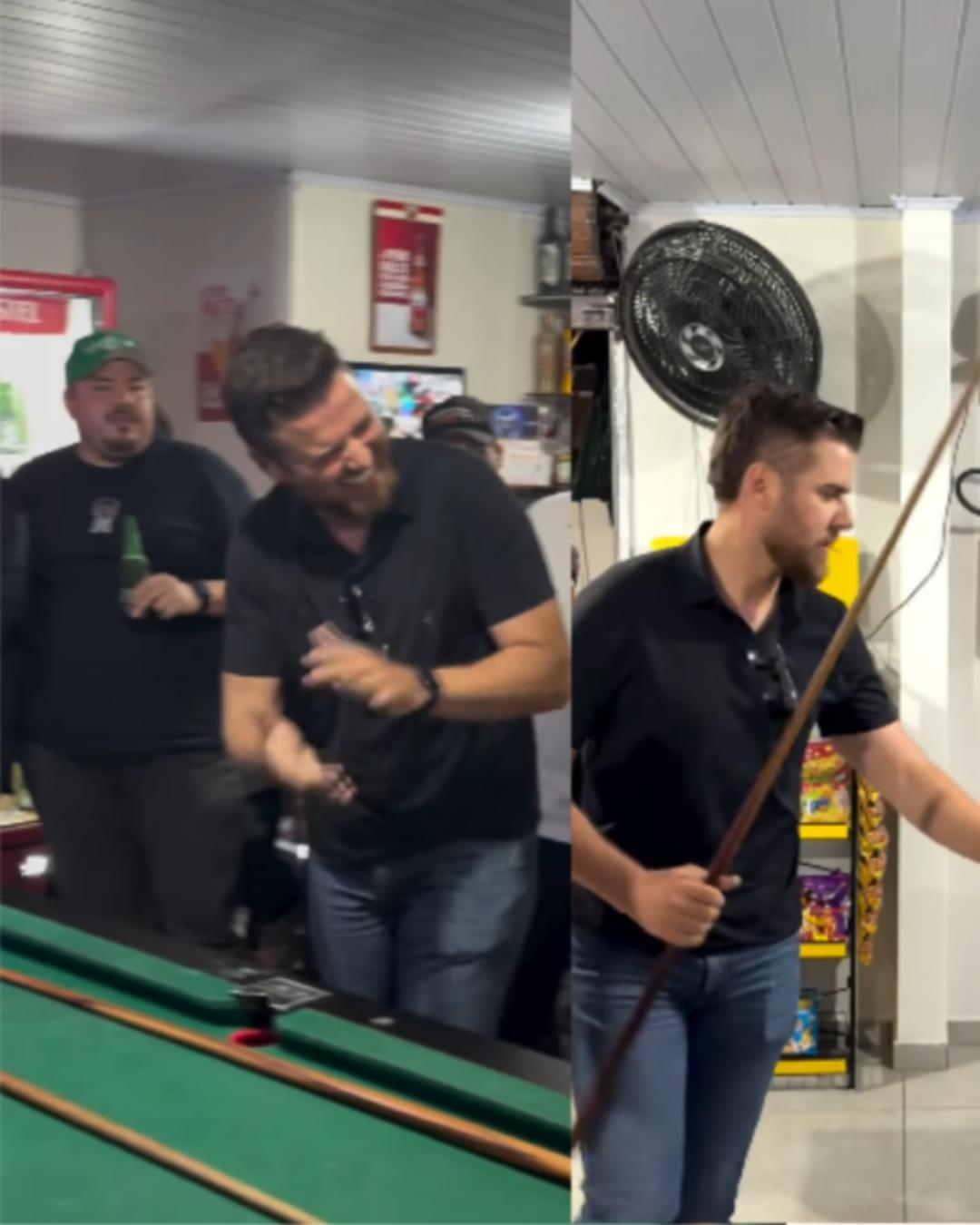 Zé Neto estaciona caminhão e interage com fãs em bar de São José dos Pinhais