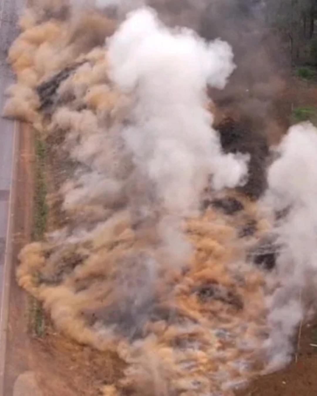 Obra na PRC-466 com detonação de rochas bloqueia rodovia entre Pitanga e Turvo por três horas