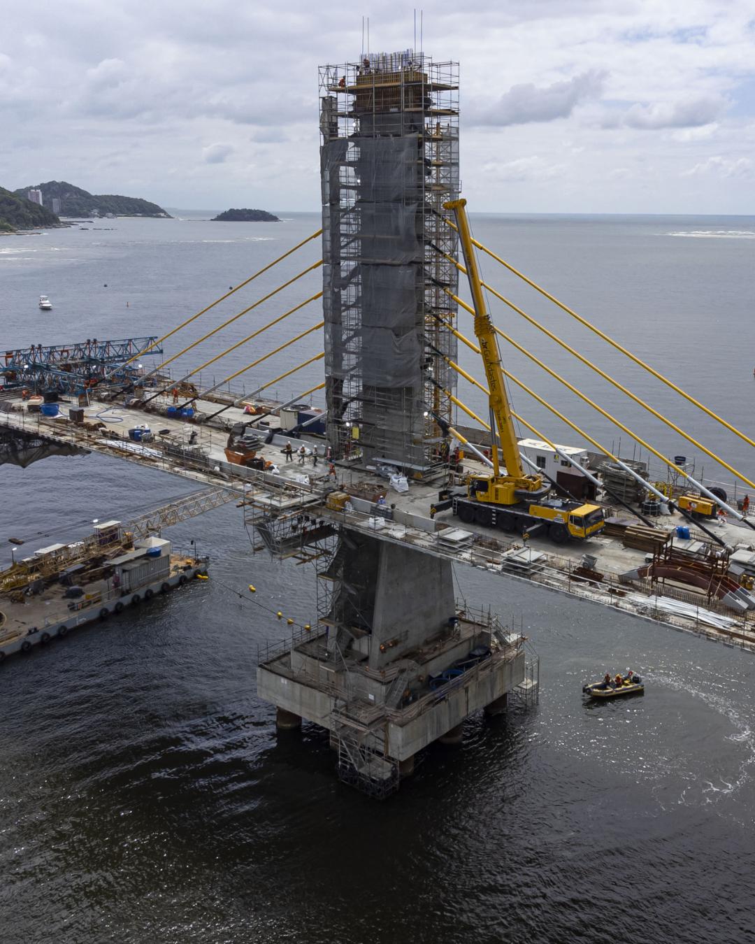 Ponte de Guaratuba atinge 85% das obras concluídas e entrega é prevista para abril de 2024