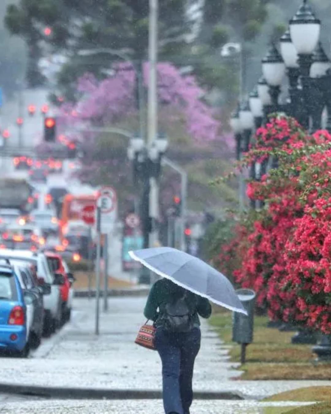 Curitiba e Paraná enfrentam alerta laranja de chuva intensa com risco de temporais e ventos fortes