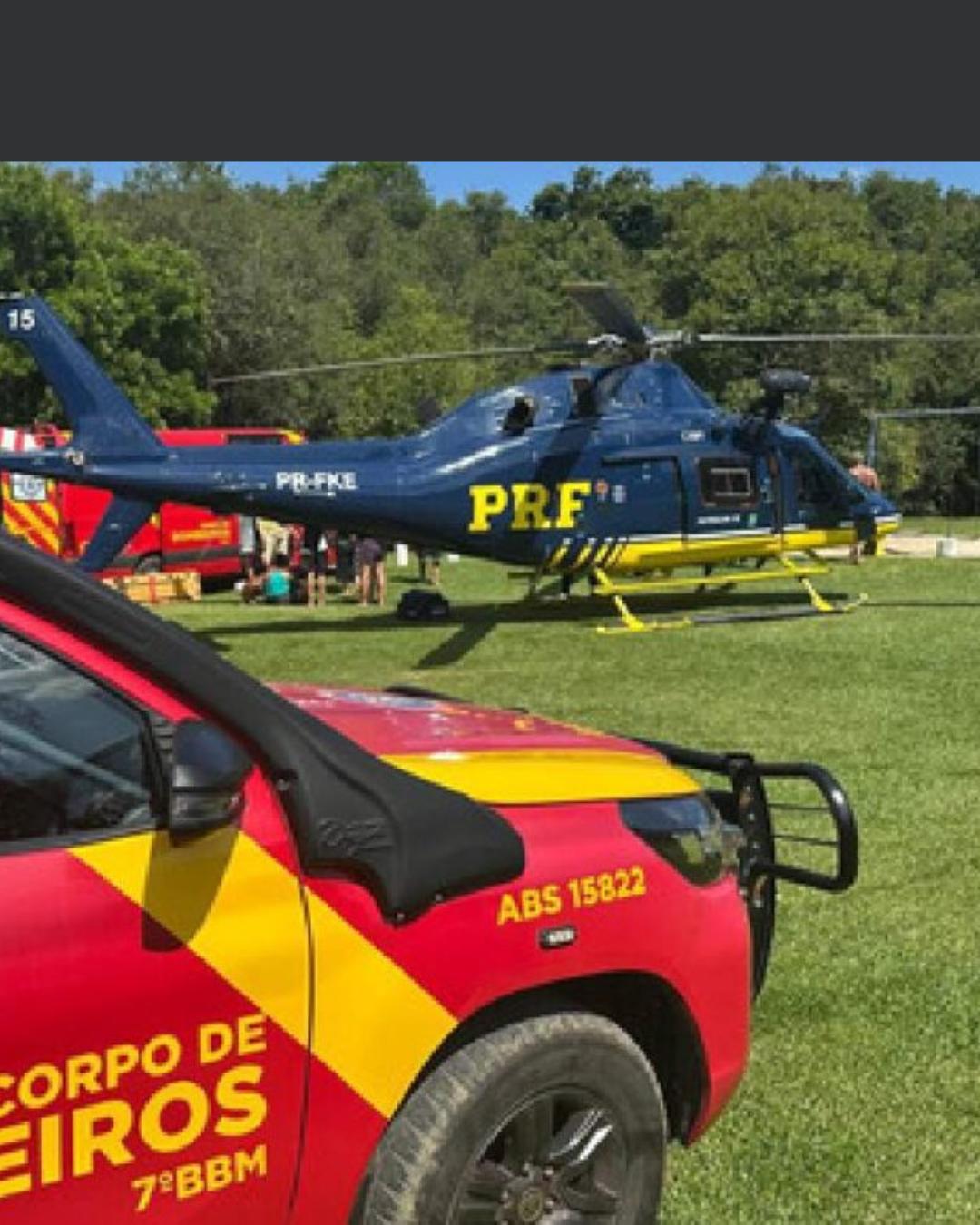 Menino de 3 anos é resgatado de helicóptero após afogamento em Bocaiúva do Sul