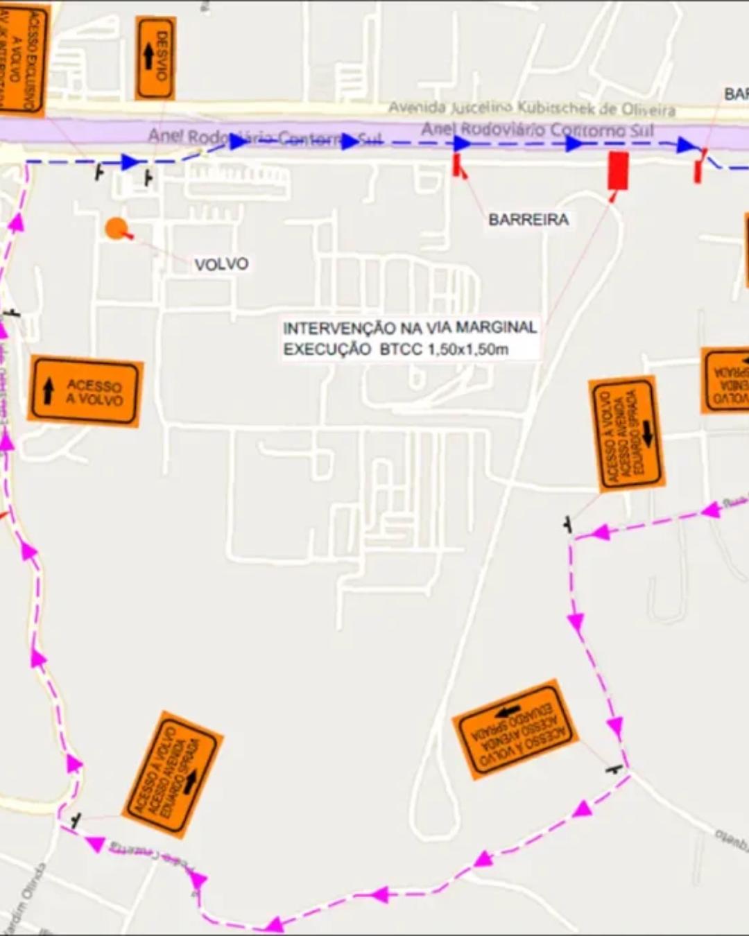 Interdição no Contorno Sul da BR-376 em Curitiba ocorre até maio devido a obras