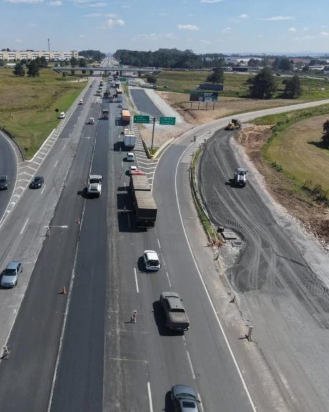 BR-277 recebe pavimentação com asfalto feito a partir de pneus reciclados