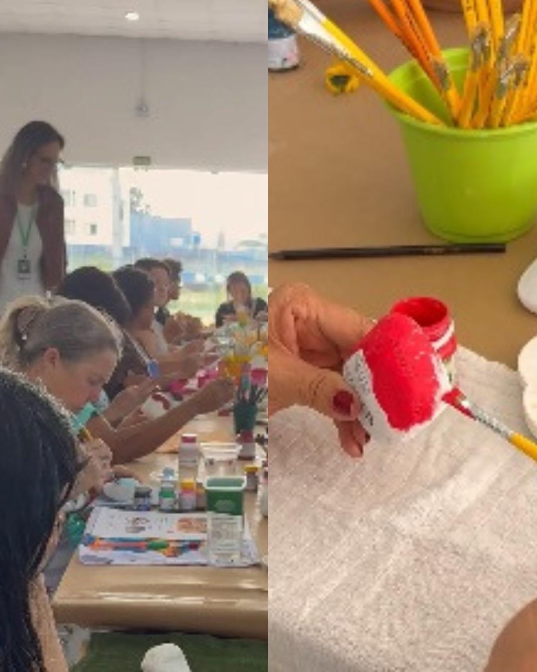 Pintura em pedra vira nova atividade para idosos no Jardim Paulista