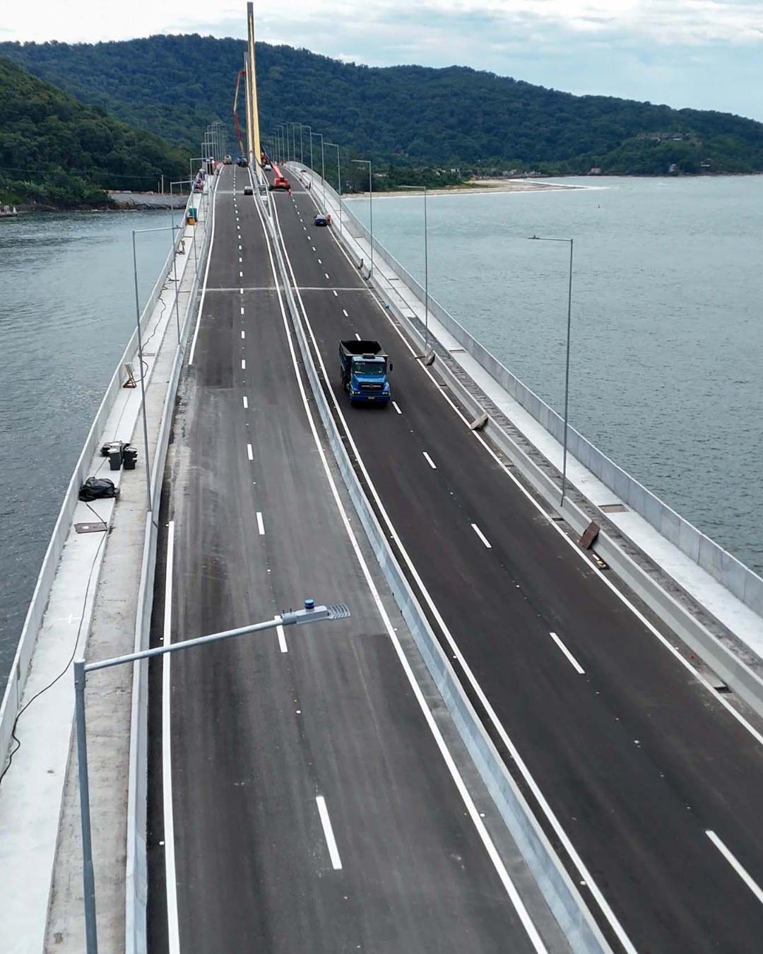 Ponte de Guaratuba terá liberação temporária para veículos no sábado antes da inauguração oficial