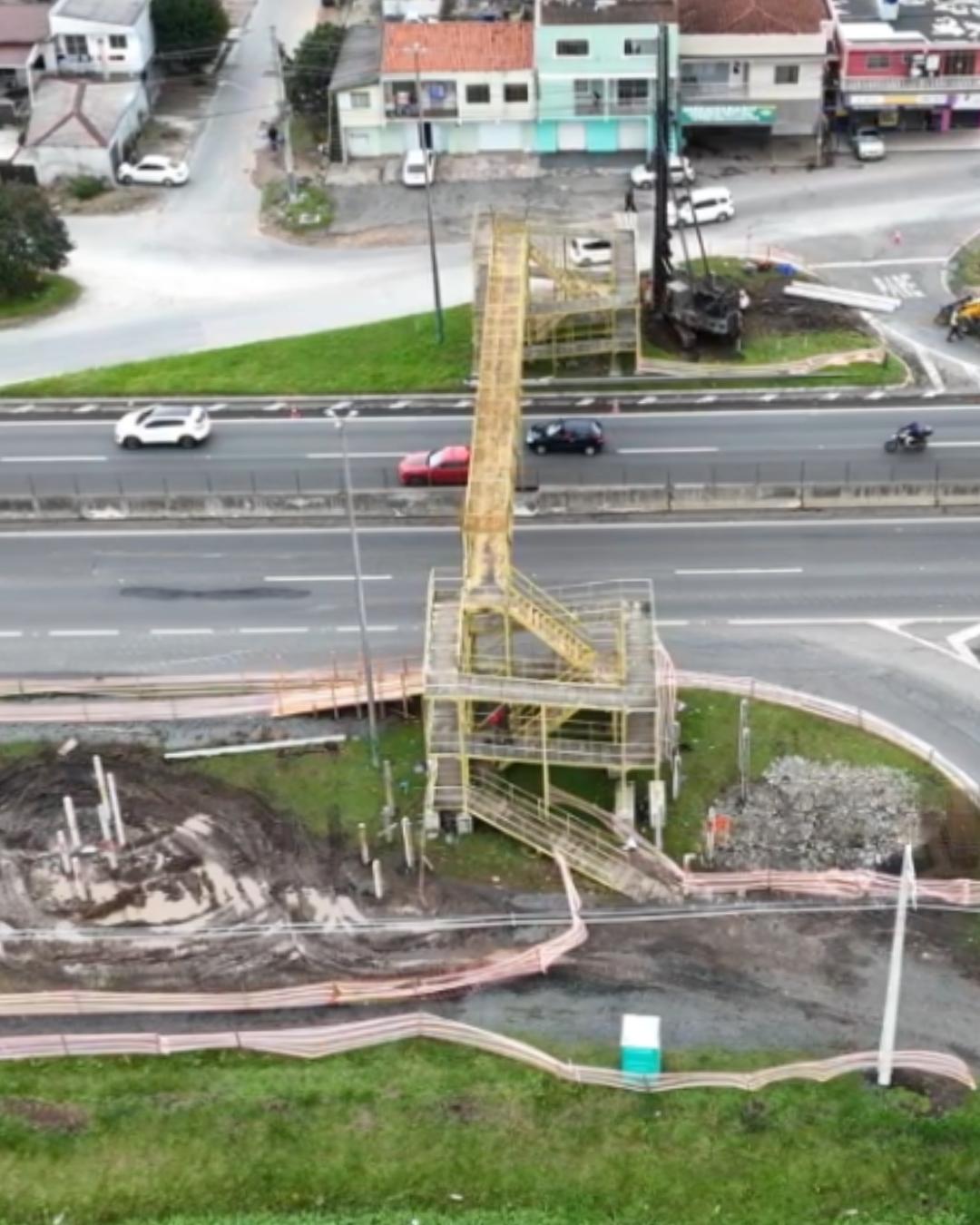 Construção da nova passarela do Peladeiro altera acessos na BR-277