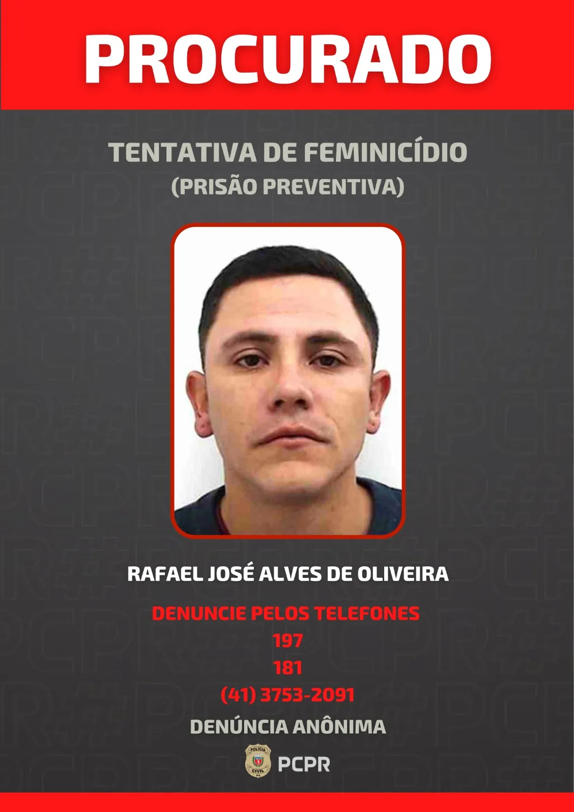 Mulher sobrevive a tentativa de feminicídio em São José dos Pinhais; suspeito está foragido