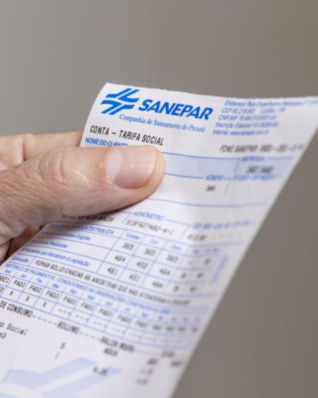 Sanepar reduz em 25% a tarifa mínima para os primeiros 5 mil litros de consumo